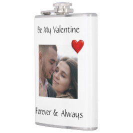 Be My Valentine Flask Custom Vinyl Wrap with Photo Heupfles