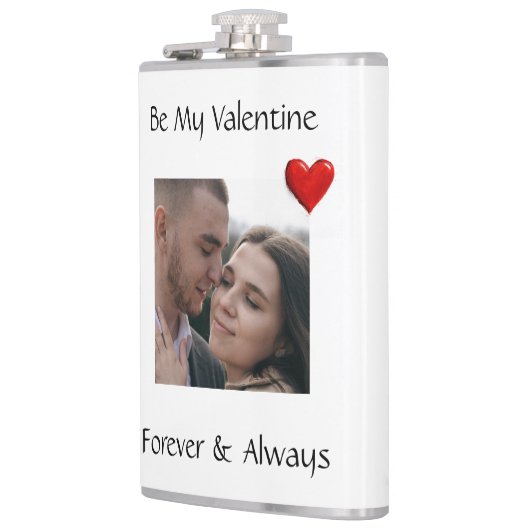 Be My Valentine Flask Custom Vinyl Wrap with Photo Heupfles (Links)