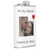 Be My Valentine Flask Custom Vinyl Wrap with Photo Heupfles (Rechts)