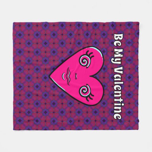 Be My Valentine Fleece Blanket (Voorkant (Horizontaal))