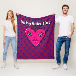 Be My Valentine Fleece Blanket Deken