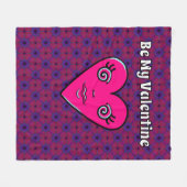 Be My Valentine Fleece Blanket Deken (Voorkant (Horizontaal))