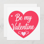 Be my Valentine Heart Feestdagenkaart (Voorkant / Achterkant)