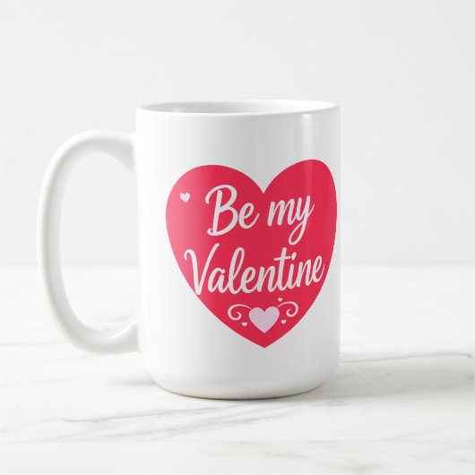 Be my Valentine Heart Koffiemok (Links)