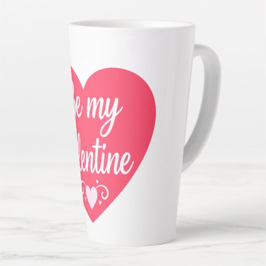 Be my Valentine Heart Latte Mok (Rechterhoek)