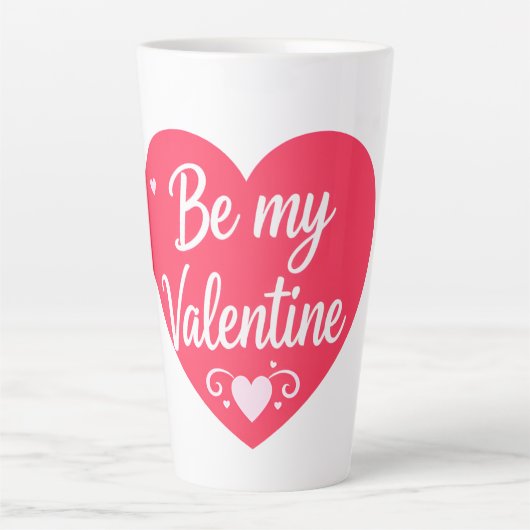 Be my Valentine Heart Latte Mok (Voorkant)