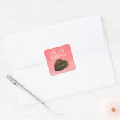 Be My Valentine Heart Vierkante Sticker (Envelop)