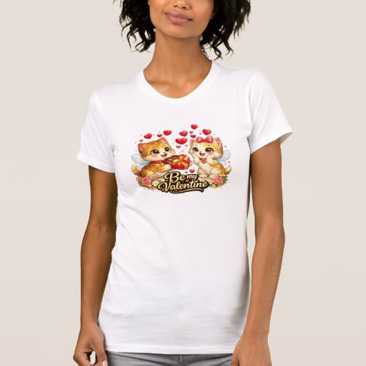 Be my Valentine kittens T-shirt (Voorkant)
