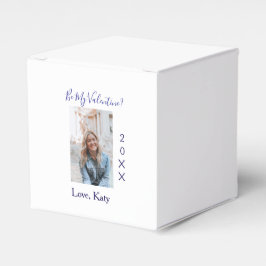 Be my valentine love name purple year photo simple bedankdoosjes