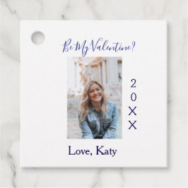 Be my valentine love name purple year photo simple bedankjes labels