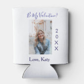 Be my valentine love name purple year photo simple blikjeskoeler (Achterkant)