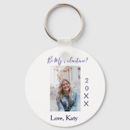 Be my valentine love name purple year photo simple sleutelhanger