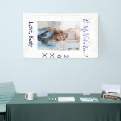 Be my valentine love name purple year photo simple spandoek (Beurs)