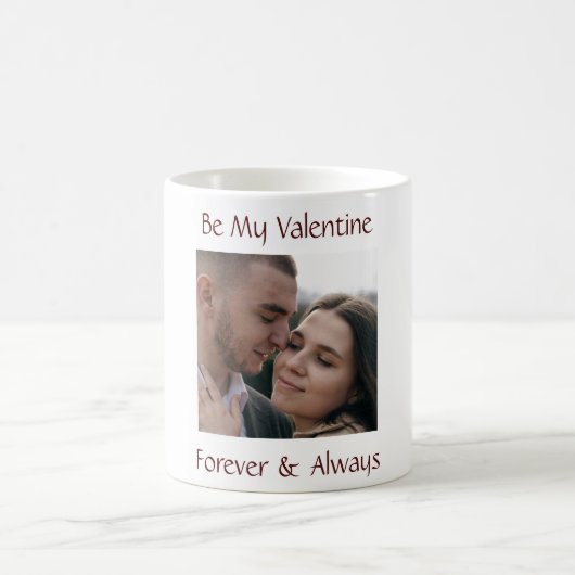 Be My Valentine Mug Personalized Couple Photo Koffiemok (Center)