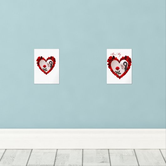 Be My Valentine ❤️ Muurkunst Sets (Houten vloer)