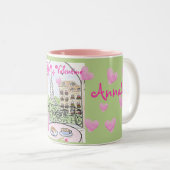 Be My Valentine Paris Eiffel Tower Personalize Tweekleurige Koffiemok (Voorkant rechts)