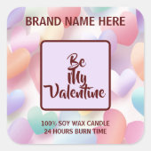 Be My Valentine Pastel Candle Soft Love Labels (Voorkant)