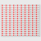 Be My Valentine Red Heart Love Cadeaupapier (Vlak)