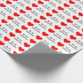 Be My Valentine Red Heart Love Cadeaupapier (Hoek)