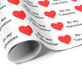 Be My Valentine Red Heart Love Cadeaupapier (Rol Hoek)