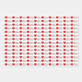 Be My Valentine Red Heart Love Inpakpapier Vel (Voorkant 3)