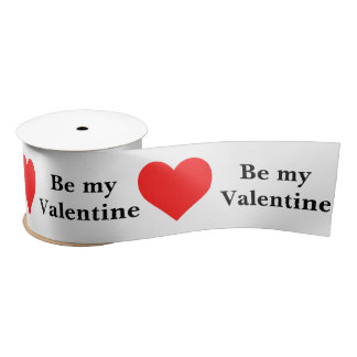 Be My Valentine Red Heart Love Satijnen Lint
