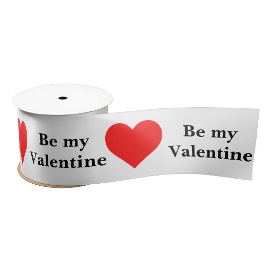 Be My Valentine Red Heart Love Satijnen Lint (Spoel)