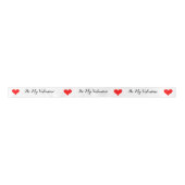 Be My Valentine Red Hearts 1.5 INCH Satijnen Lint (Voorkant)