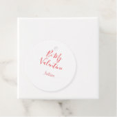 Be my valentine red name elegant love couple bedankjes labels (In situ)