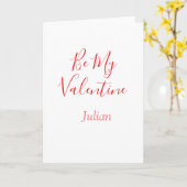 Be my valentine red name elegant love couple  kaart (Gele Bloem)