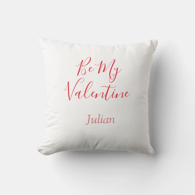 Be my valentine red name elegant love couple  kussen (Voorkant)
