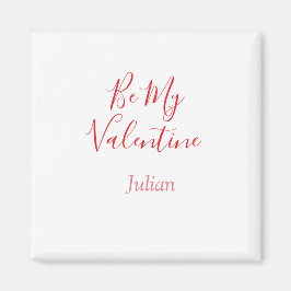 Be my valentine red name elegant love couple  magneet