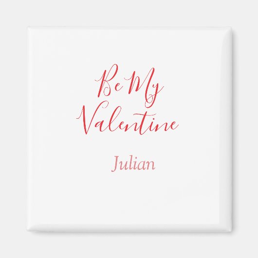Be my valentine red name elegant love couple  magneet (Voorkant)