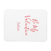 Be my valentine red name elegant love couple  magneet (Horizontaal)