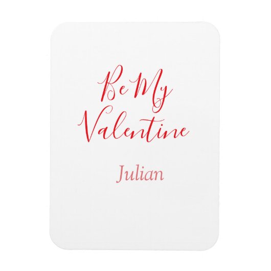 Be my valentine red name elegant love couple  magneet (Verticaal)