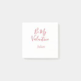 Be my valentine red name elegant love couple  post-it® notes
