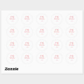 Be my valentine red name elegant love couple  ronde sticker (Vel)