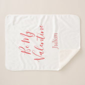 Be my valentine red name elegant love couple sherpa deken (Voorkant (horizontaal))