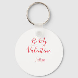 Be my valentine red name elegant love couple  sleutelhanger