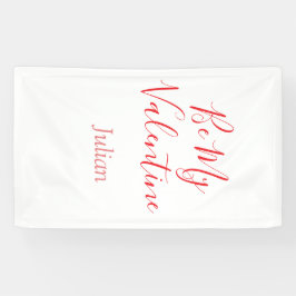Be my valentine red name elegant love couple  spandoek
