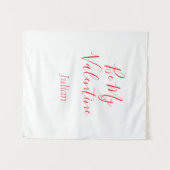Be my valentine red name elegant love couple  wandkleed (Voorkant (horizontaal))