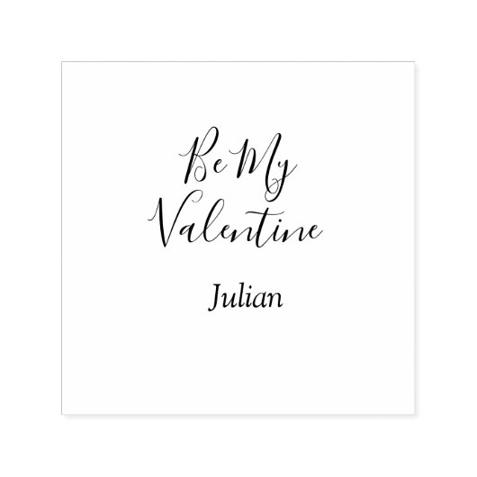 Be my valentine red name elegant love couple  zelfinktende stempel (Design)