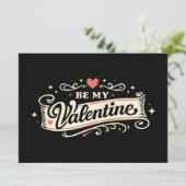 Be My Valentine Retro Love Kaart (Staand voorkant)
