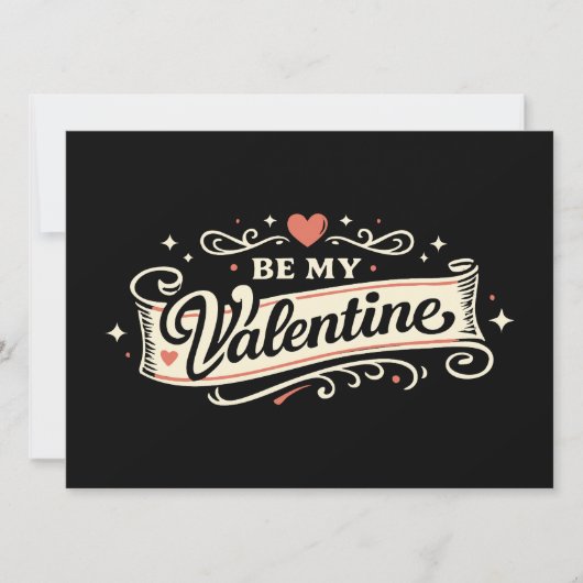 Be My Valentine Retro Love Kaart (Voorkant)