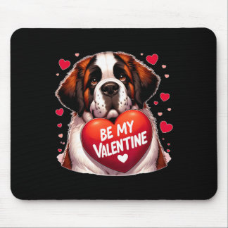 Be My Valentine Saint Bernard Dog Heart  Muismat