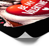 Be My Valentine Saint Bernard Dog Heart  Poster (Hoek)
