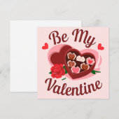 Be my valentine sweets feestdagenkaart (Voorkant / Achterkant)