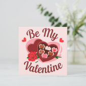 Be my valentine sweets feestdagenkaart (Staand voorkant)