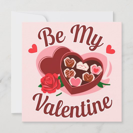 Be my valentine sweets feestdagenkaart (Voorkant)