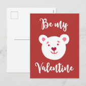 Be My Valentine Teddy Bear for Kids Feestdagenkaart (Voorkant / Achterkant)